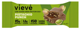 Vievé Pistachio Punch protein bar — 15g protein, high fibre, low sugar
